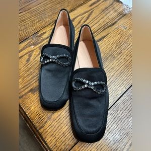 Black JCrew Loafers w/Crystal Bow